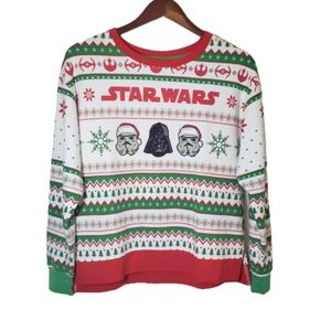Star Wars White Ugly Christmas Sweater Size Small